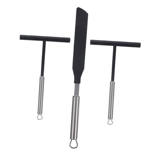 Garneck Spatole Per Crêpe Utensili Per Spalmare Crêpe e Tamales Spatole Da Cucina Ergonomiche in Acciaio Inossidabile Per Uso, Ristoranti e Pancakerie