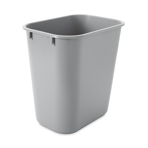 Image of Rubbermaid Commercial Products Deskside Wastebasket /Trash Can, 3.25-Gallon /13-Quart, Gray, Plastic, for Bedroom /Bathroom /Office, Fits Under Desk /Sink /Cabinet