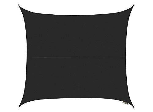 Kookaburra Waterproof Garden Sun Shade Sail Canopy in Black 98% UV Block (3.6m Square)
