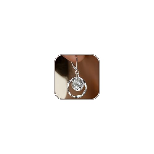 CASSIECA Argent 925 Boucles d'Oreilles Femme Pendantes Boucles d'Oreilles Argent Hypoallergenique Levier Boucles d'Oreilles Creoles Rondes Cadeau Anniversaire