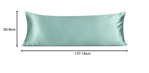 Image of INFIIXSO Body Pillow Cover with Zipper, Luxury Mulberry Silk Long Body Pillow Case 20x54 Inches, Ultra Smooth and Soft Cooling Body Pillow Pillowcase, Gift for Women, Men(ICY Morn)