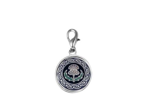 Celtic thistle code10 Dome on a Sterling Silver 925 Trigger Clasp 925 hoop charm