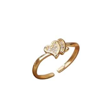 Amazon.com: Heart Shaped Zircon Rings For Women Gold Ring