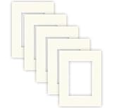 nielsen Conservation Passepartout Karton 2,2 mm | 5er Set | Außenformat 18x24 cm für Bildformat 10x15 cm | Cremeweiß | strukturierte Oberfläche