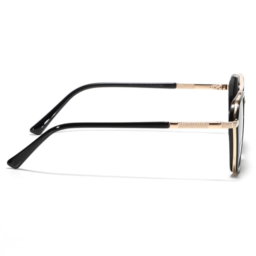 Image of Metal Square Frame Sunglasses Big Tr90 Double Bridge Polarized Sun Glasses TAC Lens Unisex Glasses
