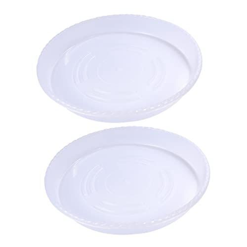 Mikikit 2pcs Transparent Plastic Flowerpot Tray Durable Round Base for Plants for Balcony Use Sturdy Water Catcher for Flower Pots