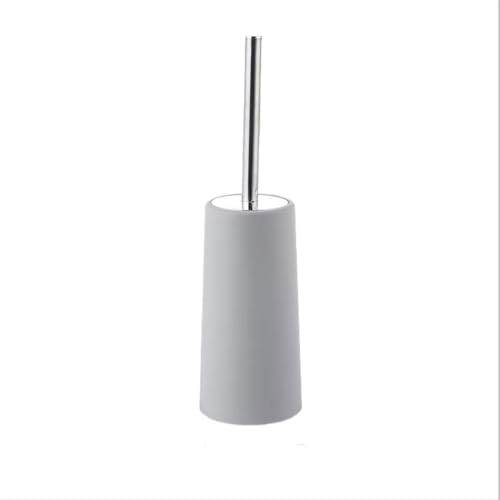 Juego de portaescobillas de inodoro prémium para baño, escobilla de plástico con mango largo, para limpiar el suelo del inodoro en el baño (Grigio)