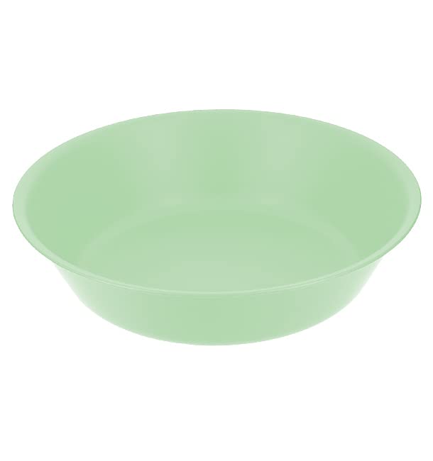 Monouso | 1 Platos de Plástico reciclables, Ø18cm | Platos Hondos, PP, Color Verde, Resistentes, Irrompibles, Aptos Microondas y Lavavajillas, Perfectos para Eventos y Uso Diario
