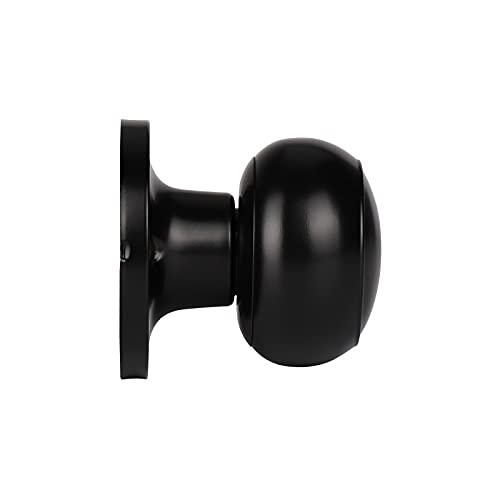 Gobrico Flat Ball Half Dummy Door Knob One-Side Keyless Door Handles Knobs For Closet Pantry Matte Black #TOP2