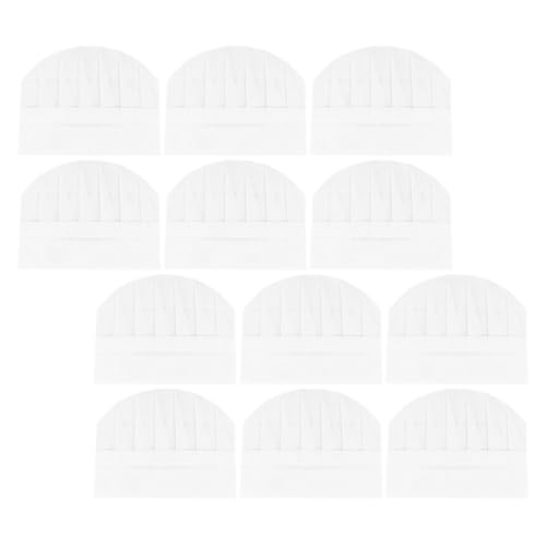 MUCKLILY 12pcs Cooking Hats Disposable Chef Hats for Role Play Catering Comfortable Paper Material for Baking Cooking Activities White