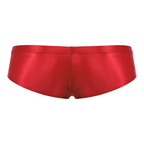 renvena Men's Silky Glossy Bikini Briefs Swim Trunks Stretchy Boxer Shorts Swimwear Bottoms2