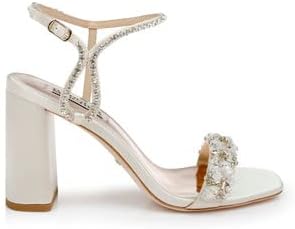 Badgley Mischka Women's Tanisha Block Heel Sandal Heeled, Silver, 7.5 | Image 2