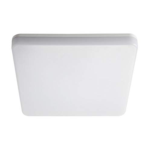 IP54 Waterproof Outdoor Outside Bulkhead Wall Ceiling Mounted LED Garden Light Fitting Lighting (24W - Warm White - No Sensor - Square)