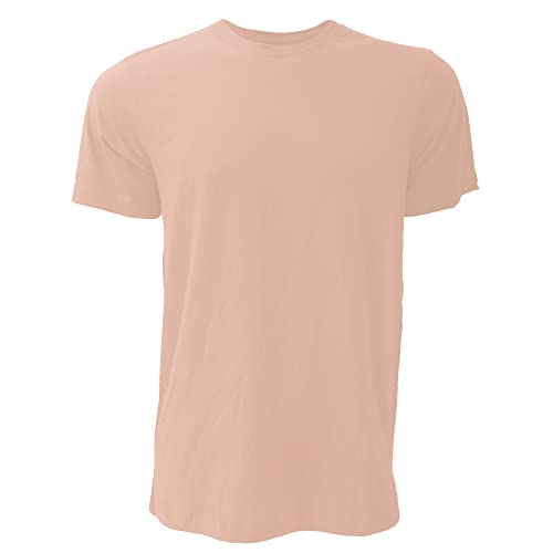 Bella + Canvas Unisex Jersey Crew Neck T-Shirt Short Sleeve, Heather Peach, XL