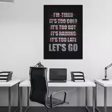 LMAIWANG Lets Go plakat motywacyjne cytaty obraz minimalistyczny pozytywny sztuka ścienna salon dom biuro dekoracja Cuadros druk na płótnie (60 x 90 cm/ramka)