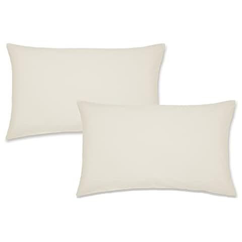 Catherine Lansfield Easy Iron Percale Standard Pillowcase Pair Cream Cover