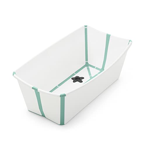 Stokke Flexi Bath, Blanco Agua - Bañera plegable para bebé - Ligera, duradera y fácil de...
