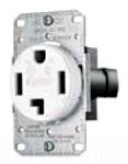 Range & Dryer Flush Receptacle, 50 Amp, 125/250V, Nema 10-50R, 2-Pole, 3-Wire, Black