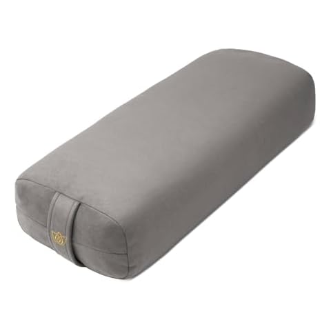 Florensi Yoga Bolster Pillow - Luxurious Velvet Bolster for Restorative Yoga - Large Rectangular Cushion with Carry Handle - Supportive Meditation Cushion - Machine Washable Cover and Carry Handle Cover