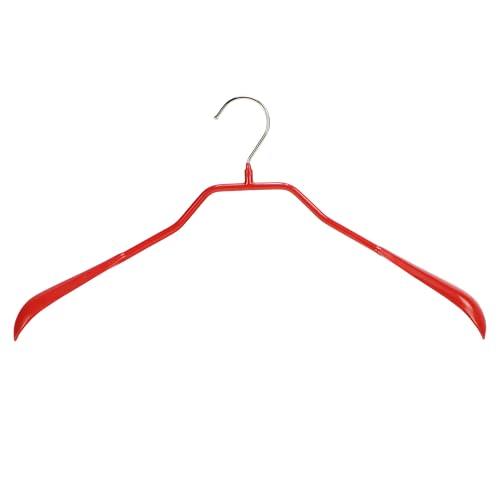 Mawa by Reston Lloyd, Non-Slip Steel Suit/Jacket Coat Hangers for Suits, Wide Supportive Shoulders with Rotating Hook, Red, Set of 50,
