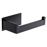 Aikzik Toilet Roll Holder - No Drilling, Premium 304 Stainless Steel Toilet Paper Holder Self Adhesive for Bathroom & Kitchen, Strong Adhesiveness and Waterproof, Black