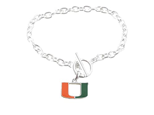 Sports Accessory Store Miami Enamel Green Orange Charm Toggle Bracelet Jewelry