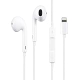 Fone de Ouvido com Fio Compatível com iPhone Lightning Microfone Integrado, Controle de Volume e Som Estéreo HD Intra-Auricular com Isolamento de Ruído Compatível 14/13/12/11/XR/XS/X/8/7/SE, iPad