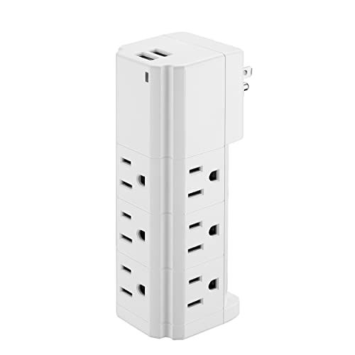 LAX Gadgets Multi-Plug Outlet - Surge Protectors Power Strip Smart Charging Wall Adapter - 9 Wall...