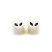 Pair of Ear Plugs Made of Organic Horn with Alien Design
