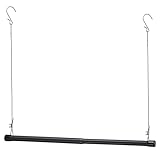 Sempicad Hanging Closet Rod, Length and Height Adjustable Closet Hanging Organizer,35 Inch Height Space-Saving Clothes Hanging Bar,Black Closet Rod Extender