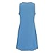 Sundresses for Women Summer Casual V Neck Sleeveless Boho Tank Dress Loose Fit Solid Fashion Beach Vacation Dress Blue 5XL