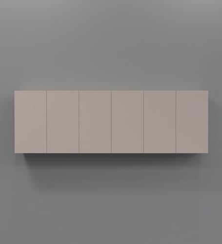 Image of SPECIALITY PANELS 6 Door Wall Cabinet with UV Profile Shutter | Wall Mounted Storage Cabinet for Kitchen Bathroom Living Room | Wooden Wall Cabinet Organizer UV Mocha Finish DIY Assembly