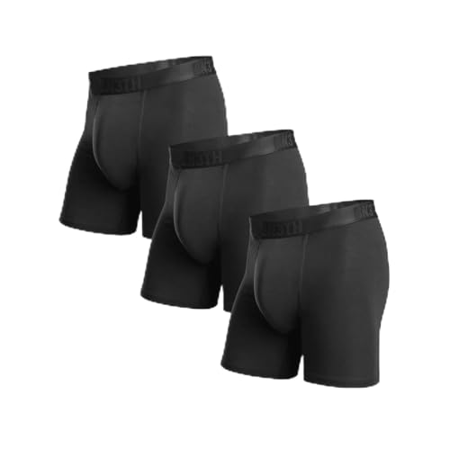 BN3TH Men's Classic Essentials Boxer Briefs, 3-D Pouch, 5.5' Inseam, Black - Medium (3pk)