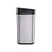 Ninestars DZT-12-5 Bedroom or Bathroom Automatic Touchless Infrared Motion Sensor Trash Can, 3 Gal 12L, Stainless Steel Base (Rectangular, Black Lid)