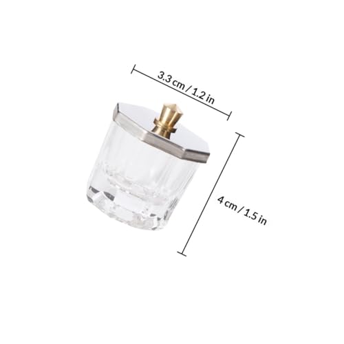 Set de 3 tazones para arte de uñas con tapa octagonal miniatura 2