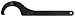 JW Winco A53074 Version C Black Finish Tempered Steel Hinge-Type Hook Spanner with Fixed Pin for 35-60mm Round Nuts, 205mm Length