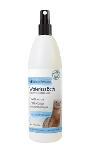 Image of Miracle Care Waterless Bath for Ferrets and Small Animals, 8 Ounce, Coat Cleanser and Deodorizer, No Rinse, Enzyme Powered Bath Spray