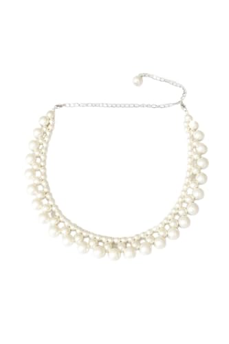 NEOBABY Multi-Layer White Pearl Chokar Necklace for Women | Elega...