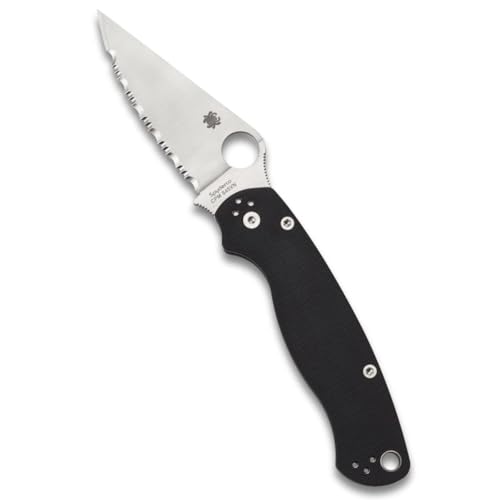 Spyderco Para Military 2 Folding Pocket Knife with 3.4' CPM S45VN Steel Blade and G-10 Handle - EDC Knife for Men and Women, Perfect for Hunting, Tactical, Camping, Survival - SpyderEdge - C81GS2