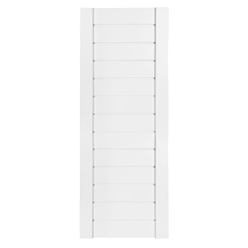 DecoMeister Puertas de Lamas Blancas de Madera Maciza con Tablones Listones Cerrados Para Armario Frente de Mueble Imprimado de Dimensiones 294x766 mm Producto Individual