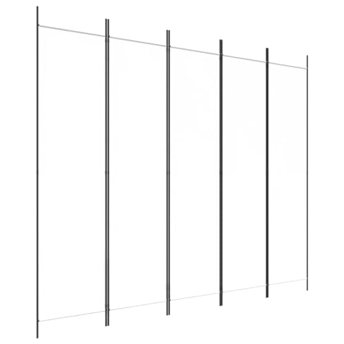 Divisorio a 5 Pannelli Bianco 250x200 cm Tessuto, Mobili, Separè Bianco