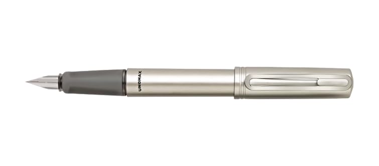 Image of Unomax Brio Fountain Pen| Stainless Steel Nib With Iridium Tip| Designer Metal Clip| Multicolor Body| 3 Jumbo Ink Cartridges & 1 Ink Converter Included| Blue Ink| Pack of 2