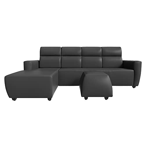 Image of Wakefit Sofa Set | 3 Year Warranty | Sofa 3 Seater, 3 Seater Sofa for Living Room, Wooden Sofa Set, 3 Seater + Left Aligned, Sofa for Living Room - Belize(Romance : Marble Grey)