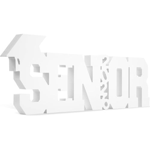 Large Senior 2026 Sign Graduation Decorations Class of 2026 Photo Booth Props for Photoshoot Graduation Table Centerpieces for Senior Night Decor Letter Sign Grad Party Supplies - White