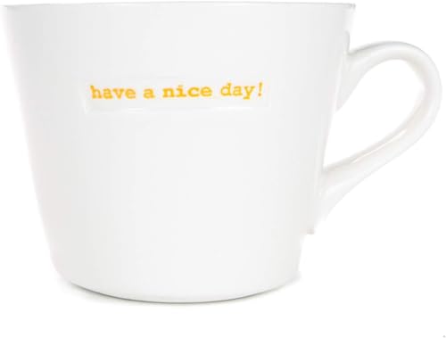 Keith Brymer Jones - Word Range - Standard Ceramic White Mug - Have a Nice Day! - 350ml - Gift Boxed