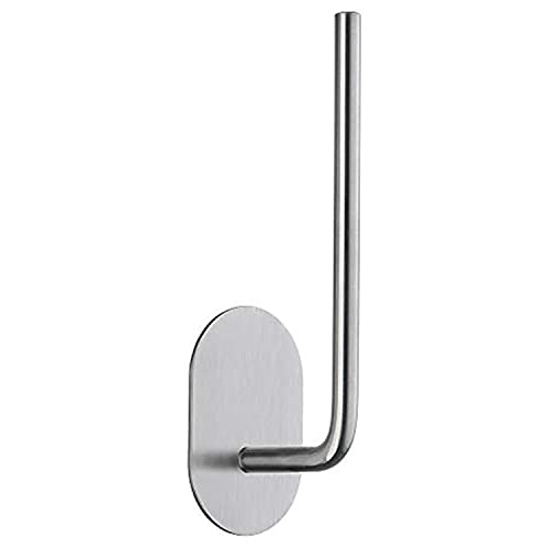 Portarrollos de papel higiénico autoadhesivo con placa ovalada de acero inoxidable cepillado Cover