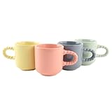 Nachhaltige Keramik OTIX Espressotassen Kaffeetassen 4er Set Kaffeesäcke 120 ml Steingut