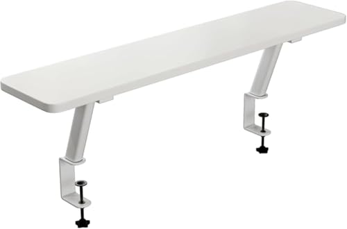 机上ラック、卓上ラック、パソコン台 机上台、卓上台、クランプ式デスクシェルフ、モニター用クランプ式シェルフスタンド、ゴムパッド付きCクランプデザイン、クランプ式ベース、広々とした収納スペース (B,60CM)