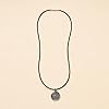 GAVU Men's Genuine Leather Stainless Steel Compass Surfer Necklace, 55cm, Black, No Gemstone #3
