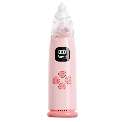 Aspirador nasal - 2.1x1.9x6.8 pulgadas de moco, 3 niveles de succión, para el dispositivo de extracción con luz relajante, música, 3 puntas, recargable para limpiador, carga USB, silicona de